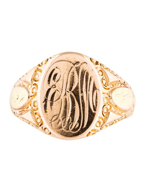 monogram signet rings men